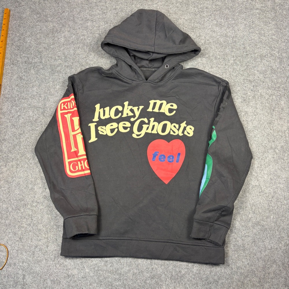 Kids See Ghosts Lucky Me I See Ghosts Hoodie Black Camp Flog Gnaw Pullover